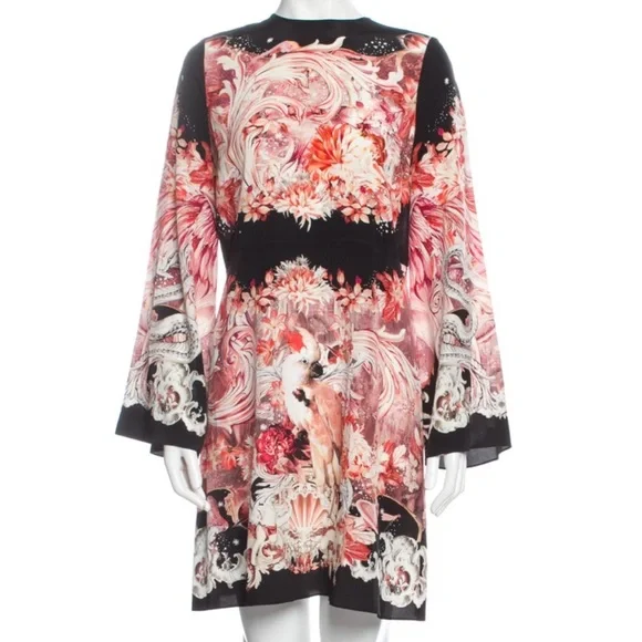Roberto Cavalli | Dresses | Roberto Cavalli Black And Pink Long Sleeve Dress  | Poshmark